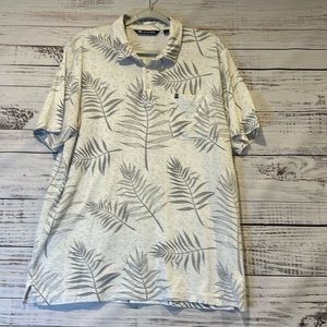 Travis‎ Mathew Fern Leaf Print Polo Golf Shirt Size XL